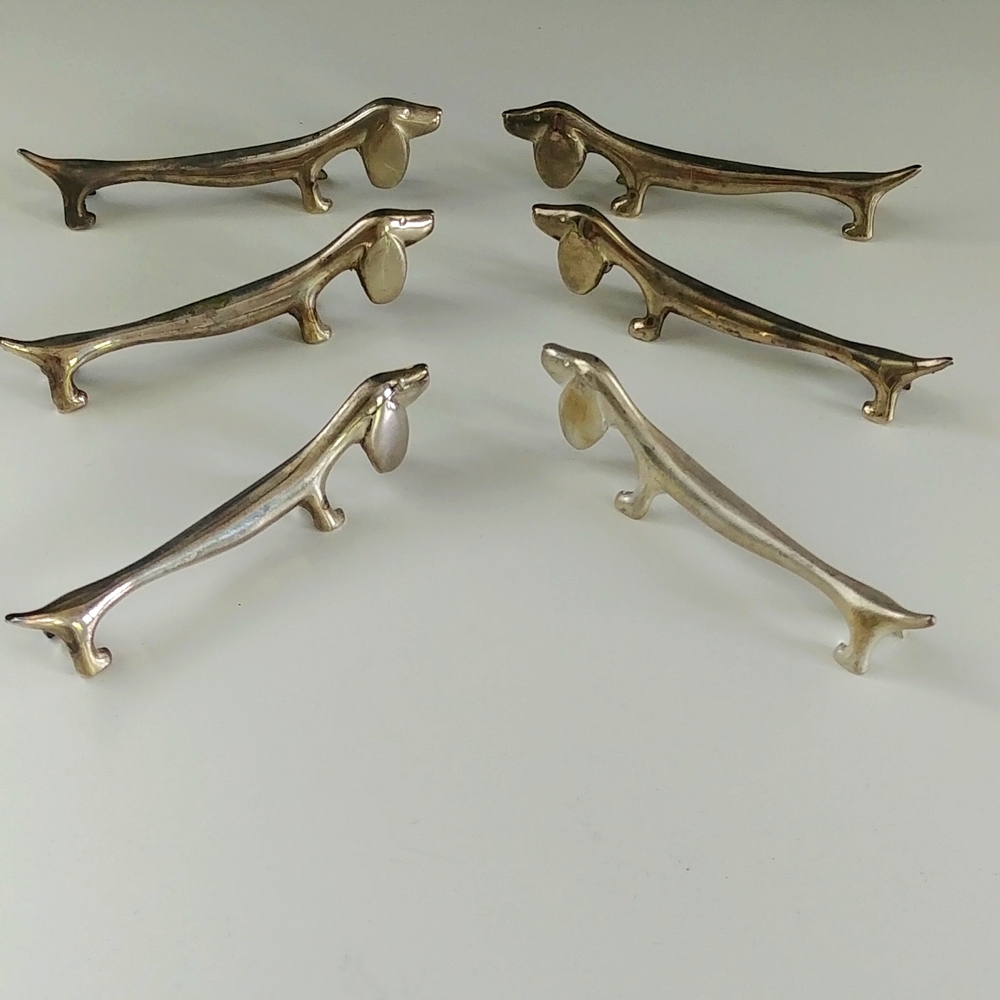 Set Of Six Dachshund Knife Rests